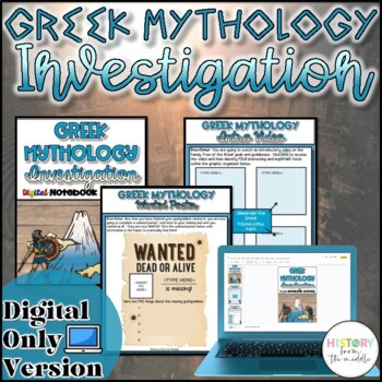 Preview of Greek Mythology Historical Investigation | Reading - Digital Version