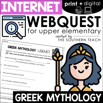 Preview of Greek Mythology WebQuest - Internet Scavenger Hunt Activity