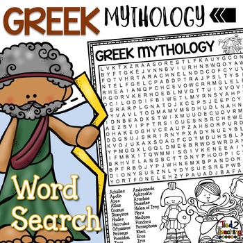 Preview of Greek Mythology Word Search Puzzle Early Finishers Word Find Puzzle Activity