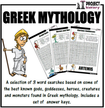 Greek Mythology Word Searches by PROJECT history | TpT