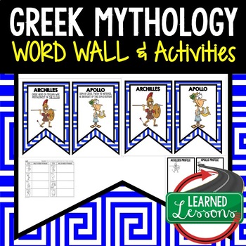 Preview of Greek Mythology Word Wall Greek Mythology Activity Pages World History Word Wall