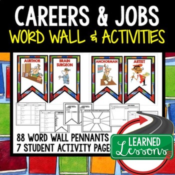 Preview of Career Exploration Word Wall, Posters, Activities (Career Day Activities)
