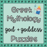 Greek Mythology Worksheets: God and Goddess Puzzles