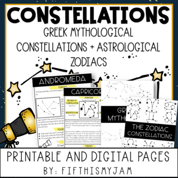Preview of Constellations Greek Mythology and Zodiac Reading Passages