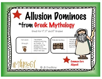 Preview of Greek Mythology game: Allusion Dominoes (4th grade)
