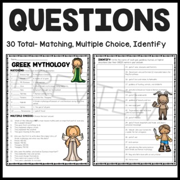 Greek Mythology Reading Comprehension Worksheet Ancient Greece