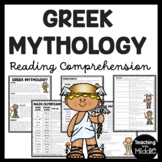 Greek Mythology Reading Comprehension Worksheet Ancient Gr