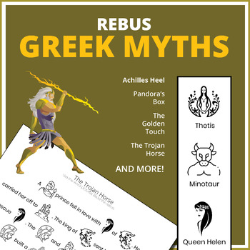 Preview of Rebus Greek Myths - Reading Comprehension Passages - Picture Stories - SLrebus