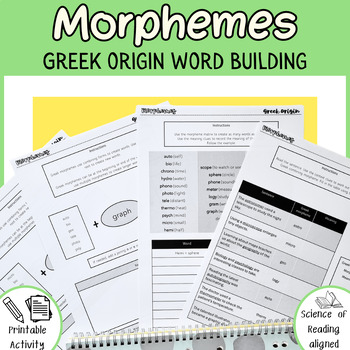 Preview of Greek Origin Roots Morphemes Activity - Morphology Word Building 4th & 5th Grade