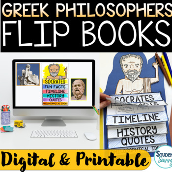 Preview of Greek Philosophers Activities Flip Books | Socrates Plato Aristotle Hippocrates