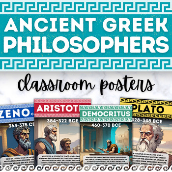 Preview of Greek Philosophers Posters | Socrates Plato Aristotle Ancient Greece Decor