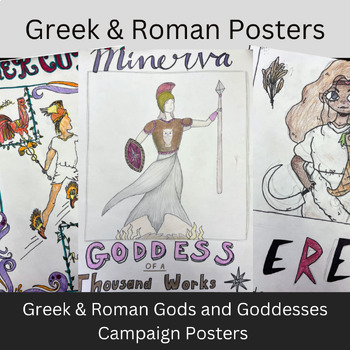Preview of Greek & Roman Gods and Goddesses Campaign Posters - Engaging and Creative Lesson