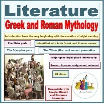 Preview of Greek & Roman Gods and Goddesses, Their Powers and Mythology w/Google Slides®.