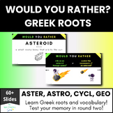 Greek Root Morphology activity, game, & assessment for AST