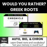 Greek Root Morphology activity, game, or assessment for AU