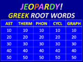 Greek Root Word Jeopardy