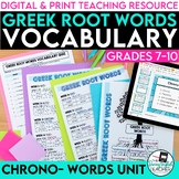 Greek Root Word Vocabulary Unit - Chrono- Words - Print & Digital