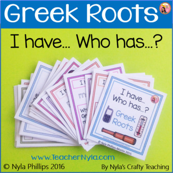 Preview of Greek Roots 'I Have Who Has' Game