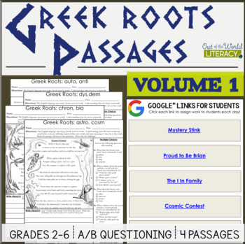 Preview of Greek Roots Passages - Volume 1 - Digital & Print