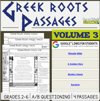 Preview of Greek Roots Passages - Volume 3 - Digital & Print
