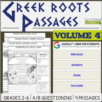 Preview of Greek Roots Passages- Volume 4 - Digital & Print