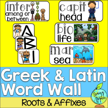 Preview of Greek Roots Vocabulary Word Wall Cards - Vocabulary Activity - Bulletin Board
