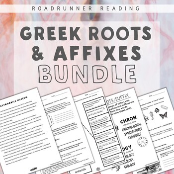 Preview of Greek Roots and Affixes Vocabulary and Comprehension Activities Bundle