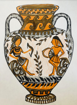 Preview of Greek Story Vases art lesson/templates (All School)