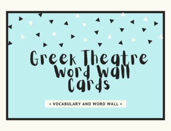 Preview of Greek Theatre Vocab Cards- Word Wall Vocab FREEBIE