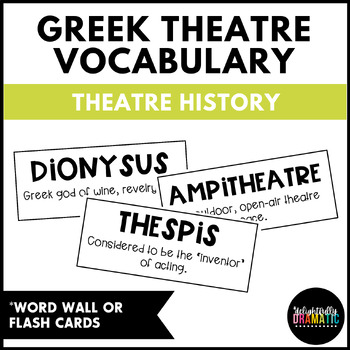 Preview of Greek Theatre Word Wall, Greek Terms, Drama Vocabulary