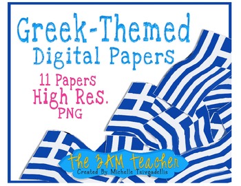 Preview of Greek-Themed Digital Papers (Background Patterns)