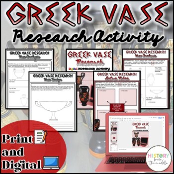 Preview of Greek Vase Research Activity | Research & Guided Notes - Print and Digital