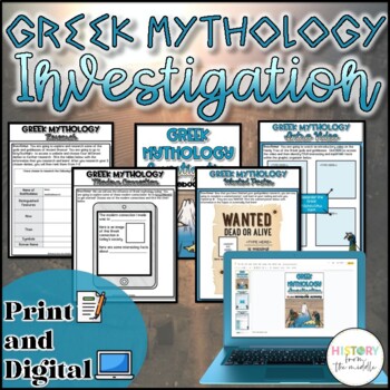 Preview of Greek Mythology Historical Investigation | Reading - Print and Digital