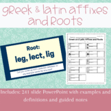 Greek and Latin Affixes and Roots Powerpoint with Guided N