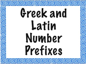 Preview of Greek and Latin Number Prefix PowerPoint