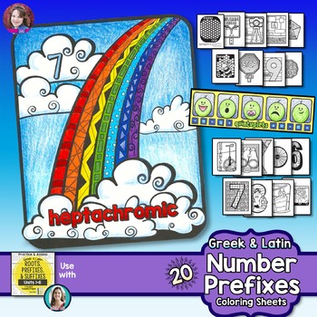 Preview of Number Prefixes Coloring Activities for Greek and Latin