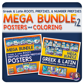 Preview of Greek and Latin POSTERS & COLORING MEGA BUNDLE (Roots and Prefixes)