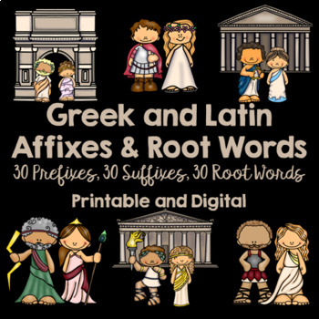 Preview of Greek and Latin Prefixes Suffixes & Root Words Digital + Printable Unit