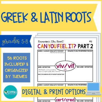 Preview of Greek and Latin Root Curriculum | DIGITAL AND PRINT Options