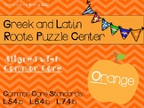 Orange Greek and Latin Roots Puzzle Center CCSS & American