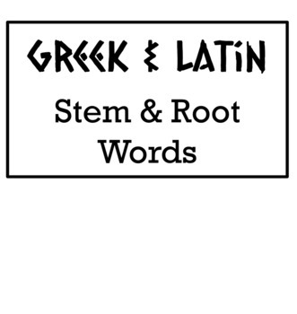 Preview of Greek and Latin Root/Stems Word Wall