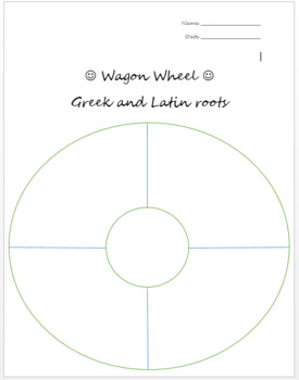 Preview of Greek and Latin Root Wagon Wheel template