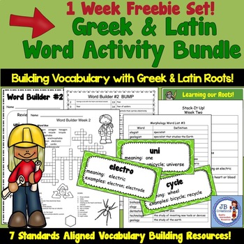 Preview of Greek and Latin Root Word Activity Set FREEBIE