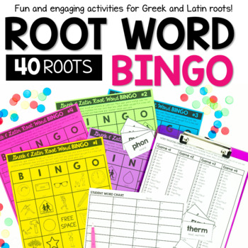 Preview of Greek and Latin Root Word BINGO Game