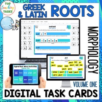 Preview of Greek and Latin Root Word Digital Task Card Activities - Digital Activities