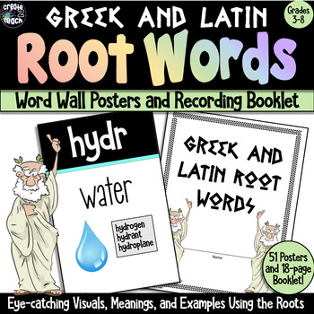 Preview of Greek and Latin Root Word Morphology Word Wall Posters and Activity Booklet