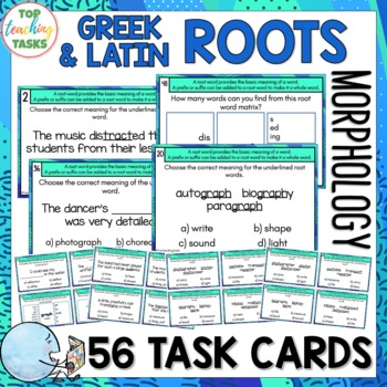 Preview of Greek and Latin Root Word Task Cards - Morphology Task Cards