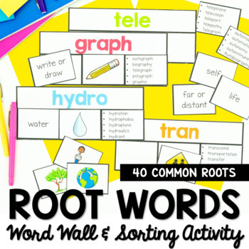 Preview of Greek and Latin Root Word Wall Cards and Sorts