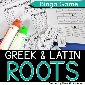 Preview of Greek and Latin Root Words Activity BINGO Game 