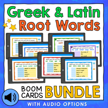 Preview of Greek and Latin Root Words Boom Cards Bundle